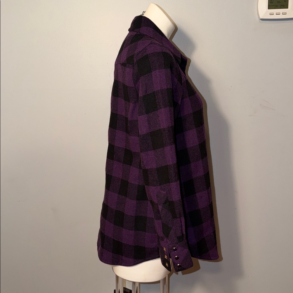 Tuckernuck Aubergine Check Chandler Button Down Flannel Purple Black. Small - Picture 4 of 11